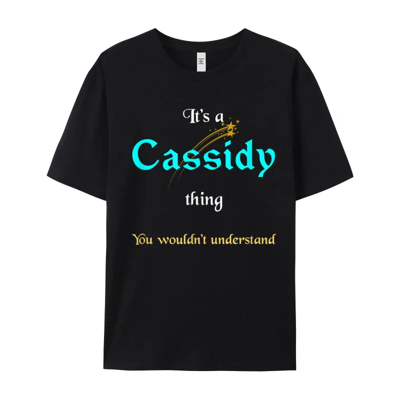 Cassidy - Personalized Last Name Tees Retro Crew Neck Print Short Sleeve Pure Cotton Man T-shirts Printed Tshirts