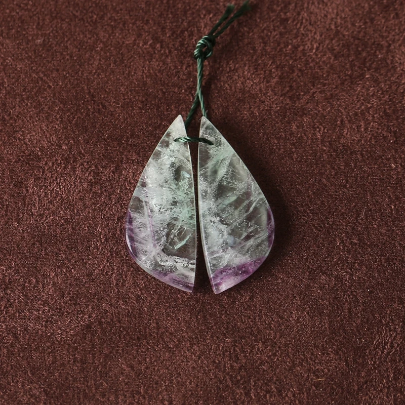 

Косые треугольные серьги из натурального камня с флюорит, бусины 33x13x мм, модные ювелирные аксессуары для женщин, легкий вес 5,4 г