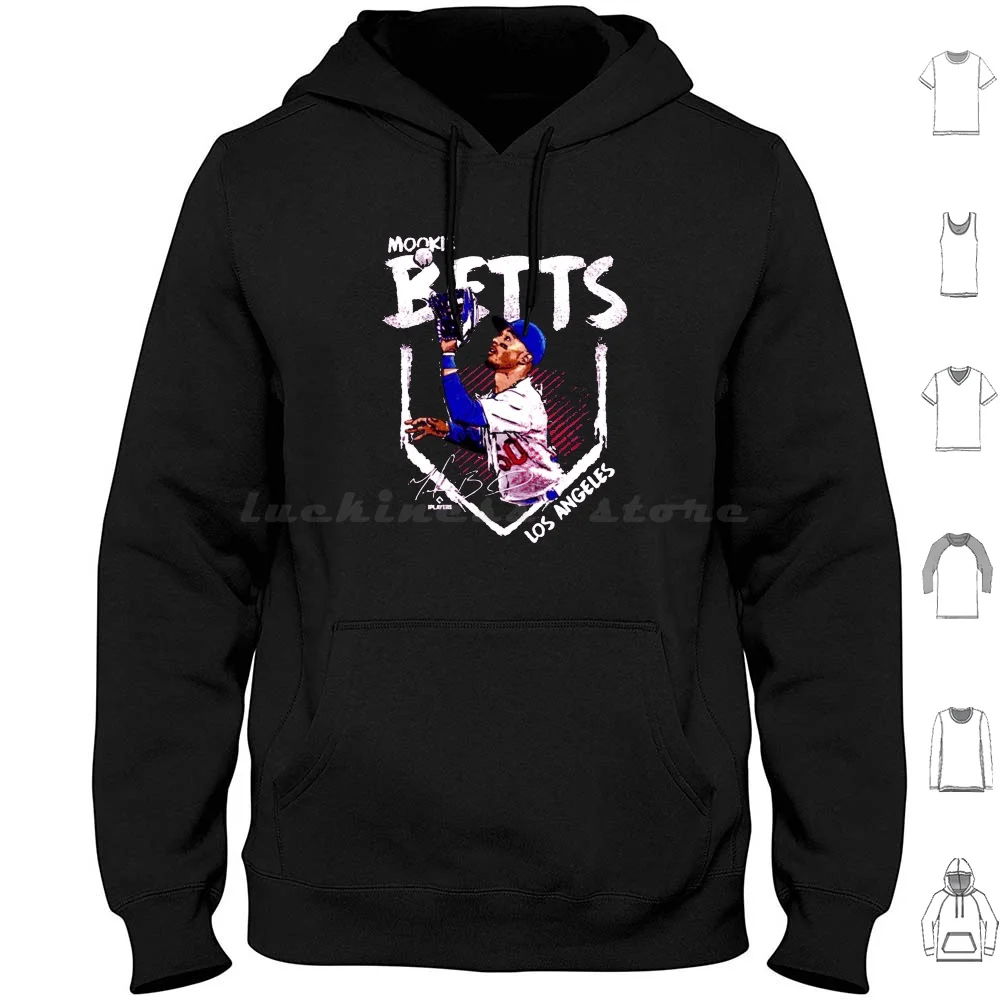 Mookie Betts Game Hoodies Long Sleeve Mookie Betts Baseball California Catch Celebration Los Angeles Minimalist Sports