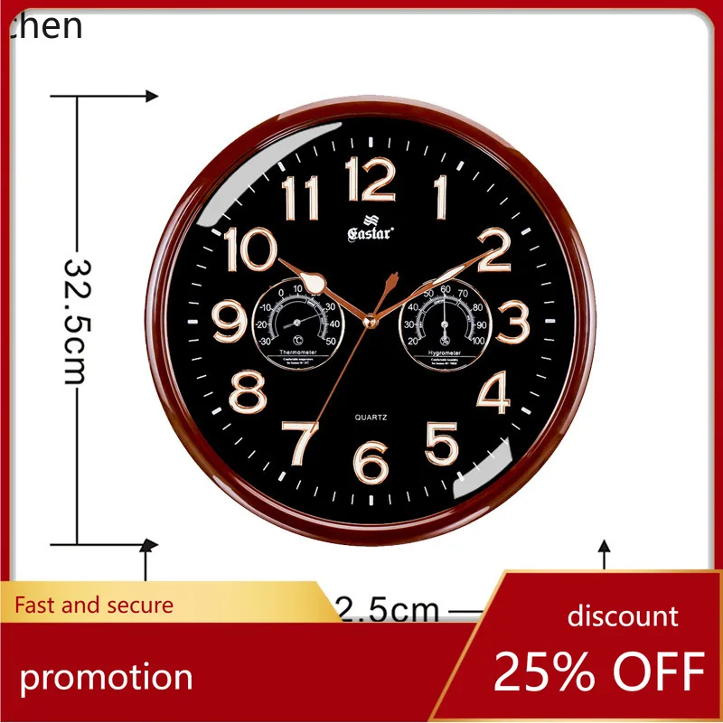 

Zml wall living room decorative clock 3d digital clock temperature humidity luminous wall clock