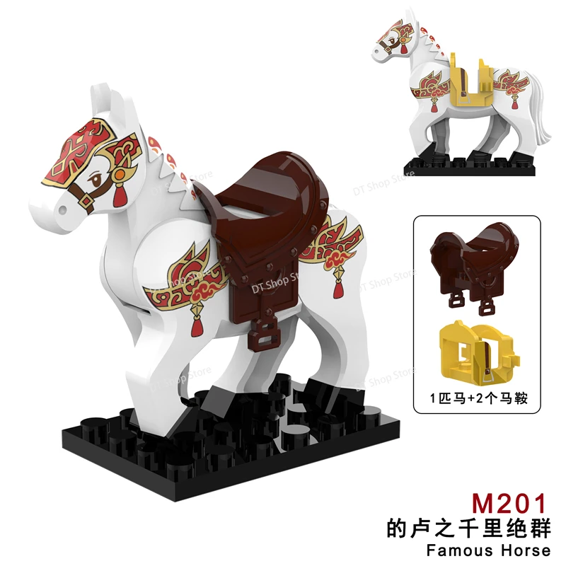 Mini Military War Horse Ancient Cavalry Mounts Accessories Building Blocks Model Action Figures Educational Bricks Kids Toys