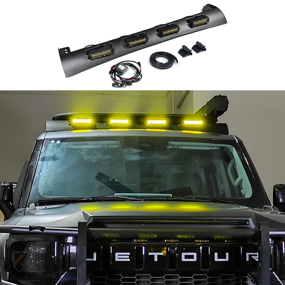 

Off-road 4x4 Car Exterior Led Roof Top Light Fit For Chery Jetour Traveller T2 2023 2024 Modified Roof Spoiler Accessories