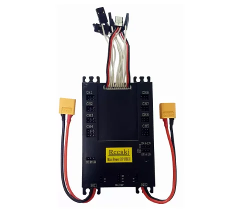 RC Gas Plane Power Distribution Board 20A BEC, CDI Kill Switch & Dual Battery Redundancy 9-Channel Power Manager for Fix Wing