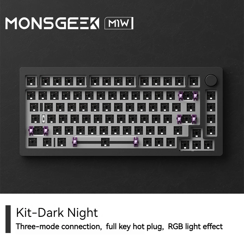 Imagem -02 - Akko-monsgeek M1w Kit Teclado Mecânico Mode 75 82 Chaves Junta de Alumínio Hot-swap Rgb sem Fio Gaming Acessório