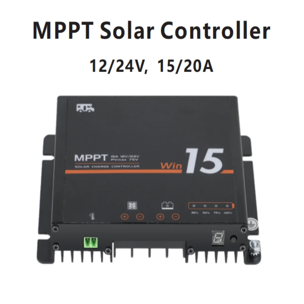 

PowMr MPPT 15A 20A Solar Charge Controller with Bluetooth Solar Panel Regulator 12V 24V For Liquid, Gel, AGM and Lithium Battery
