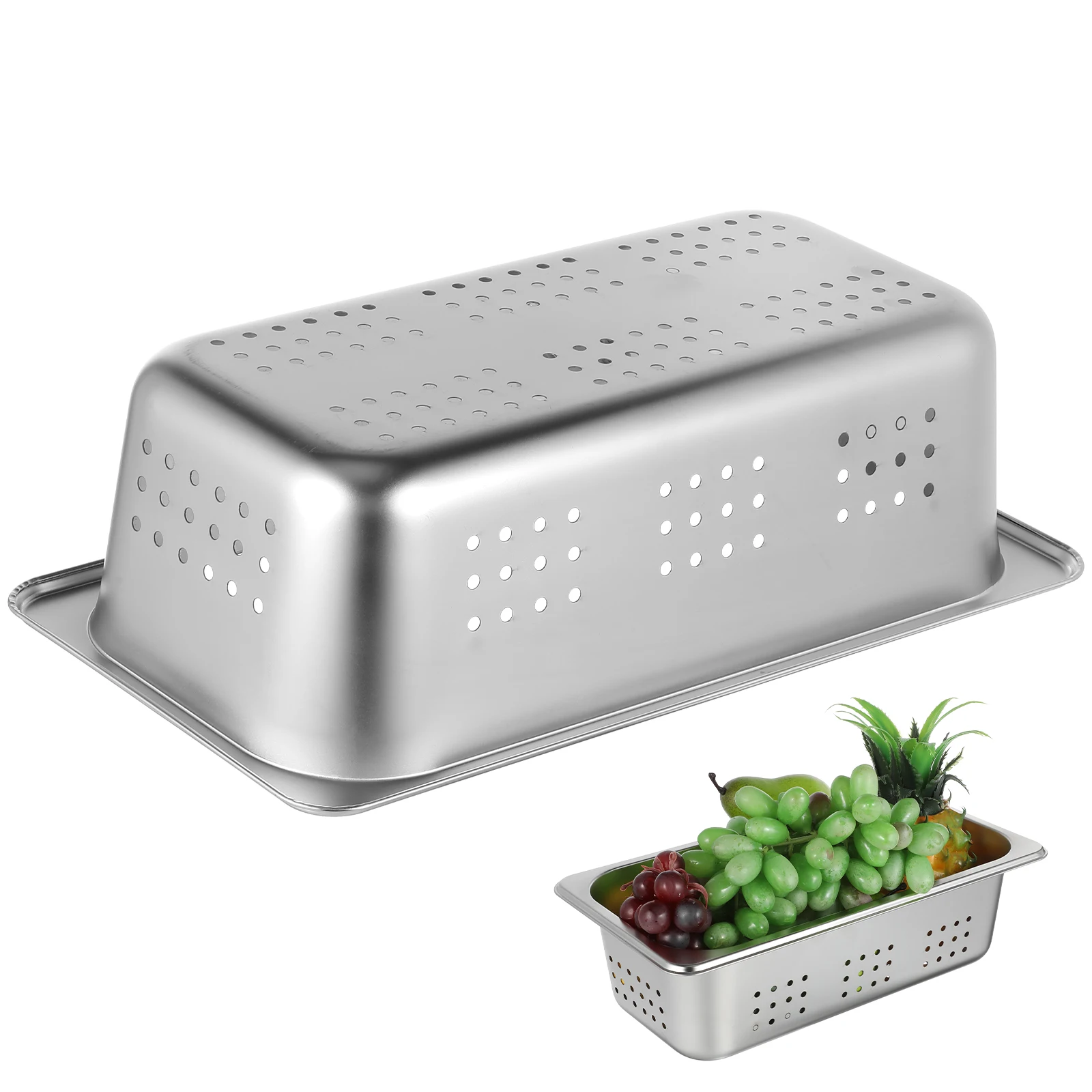 Deep Stainless Steel Hotel Pan Perforated Tray Sturdy Catering Pans for Canteen Restaurant Buffet Tray Stainless Steel Hotel Pan