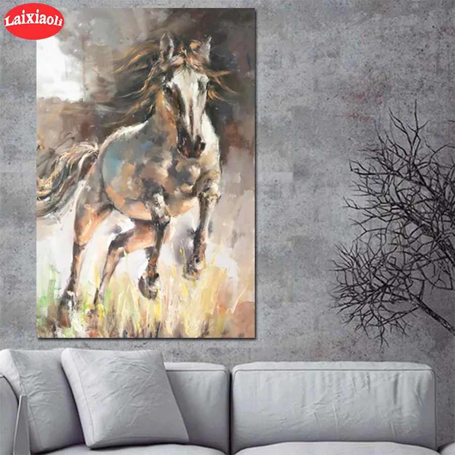 

diy Diamond Painting Abstract art, painted running horses Diamond Embroidery Full square round drilling 5d Diamond Mosaic kits