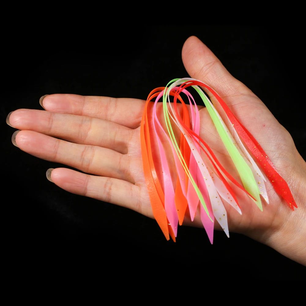 ICERIO 10 Stück Silikon-Oktopus-Tintenfisch-Röcke für Spinnerbait, Buzzbait, Jig-Köder, Meeresangeln, Schleppangeln, Fliegenbindematerialien – Detail 9