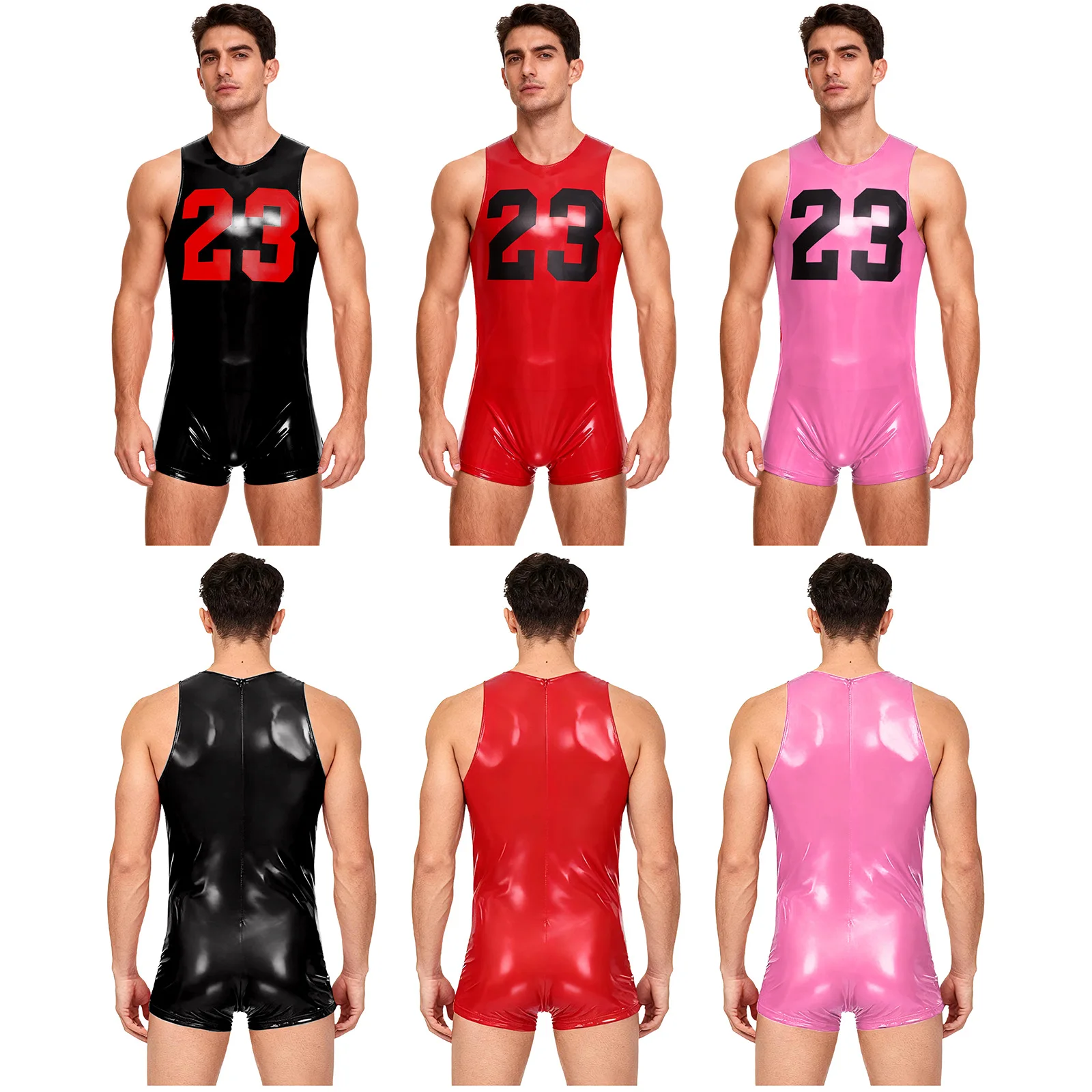 بدلة رياضية للرجال ذات مظهر رطب للتمرين والغوص والسباحة من الأمام رقم 23 بدلة بدون أكمام مطبوعة للاعب كرة السلة ملابس رياضية للصالة الرياضية #5