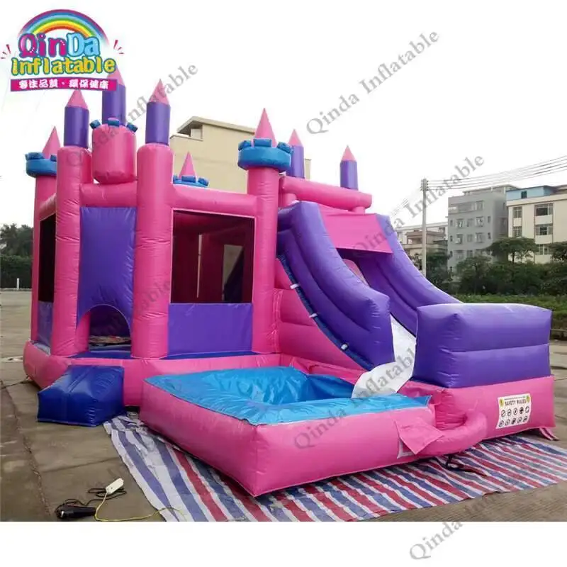 Casa inflable del salto de la princesa que salta, casas comerciales inflables del salto con la piscina
