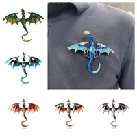 Hot Selling Fashion Cartoon Flying Dragon Inlaid with Crystal Metal Enamel Brooch Clothes Bags Men's Women's Pin Gift