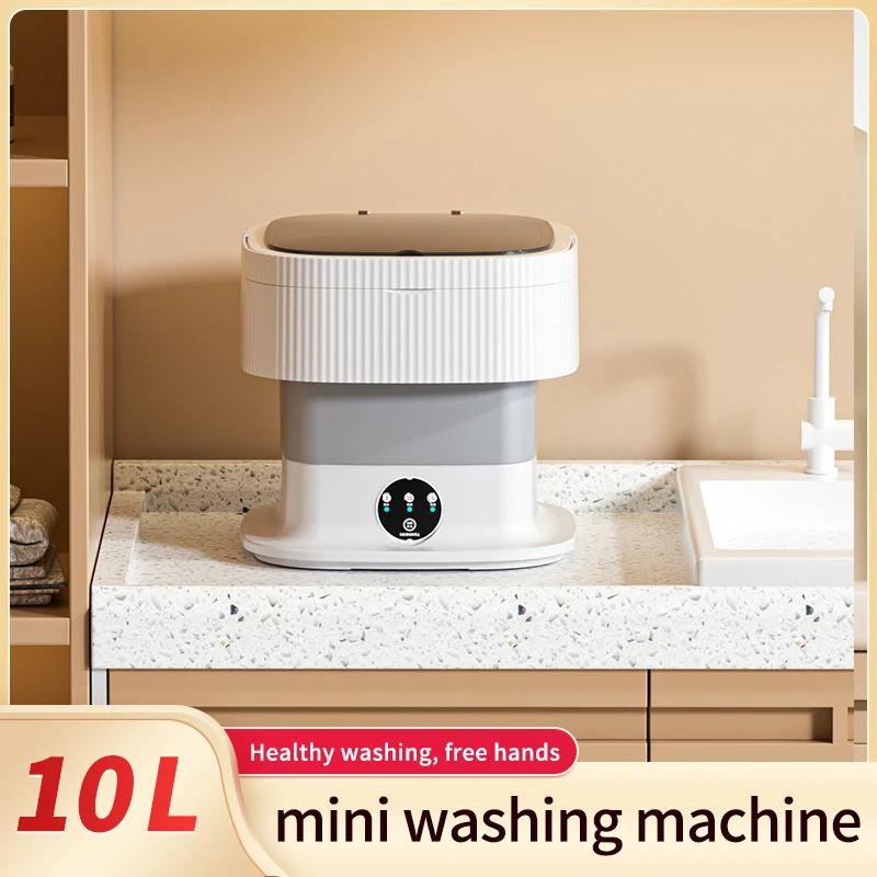 10L Capacity Small Foldable Manual Smart Washing Machine Cleaner Mini  Portable for Traveling Foldable