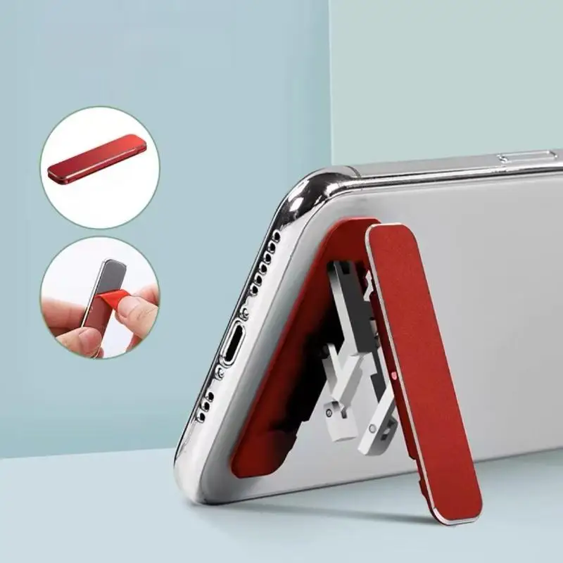 1/3Pcs Mini Invisible Foldable Mobile Phone Stand Aluminum Alloy Desktop Mount Material Holder Adjustable Angle For Cellphone. - view 6