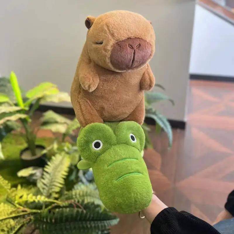 Capybara Crocodile Plush Toy para crianças, Stretchable Stuffed Animal, Plushies realistas, bonito