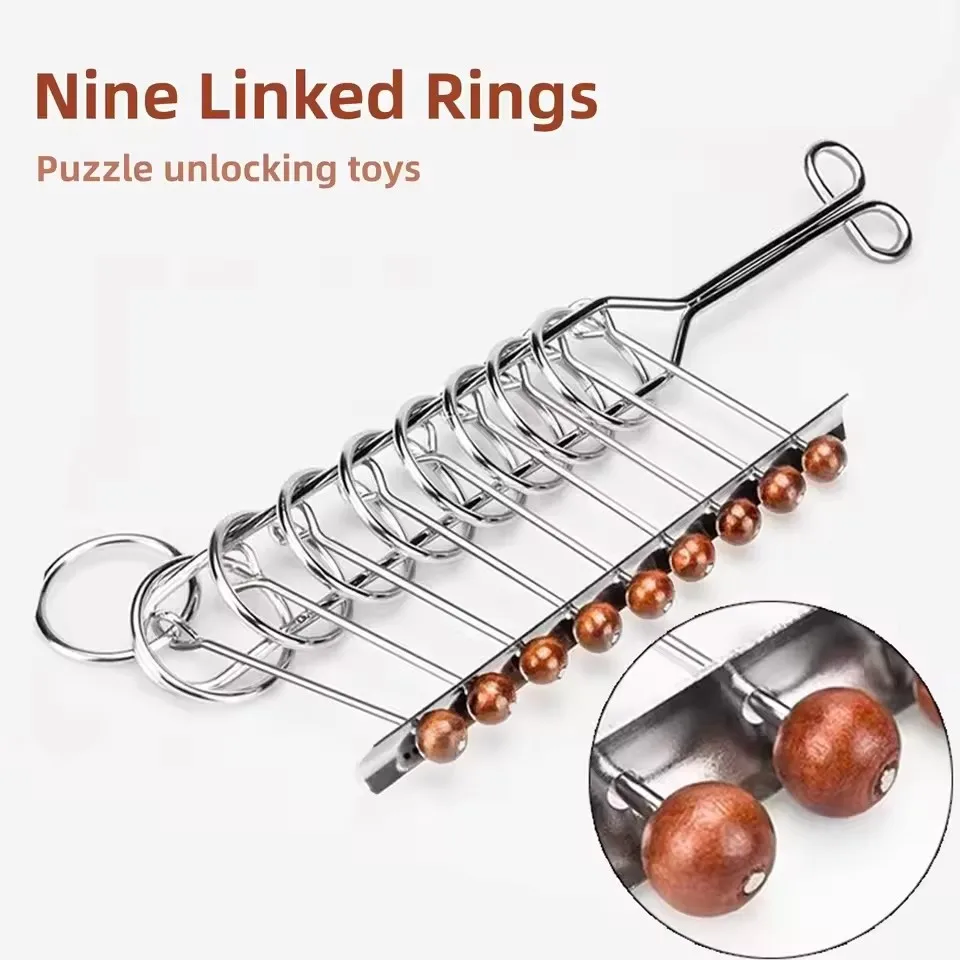 Fun Link Series Puzzle Set 8Pcs Metal Detachable Buckle Adult Stress Relief Fidget Toy Intellectual Puzzle Game Creative Gift