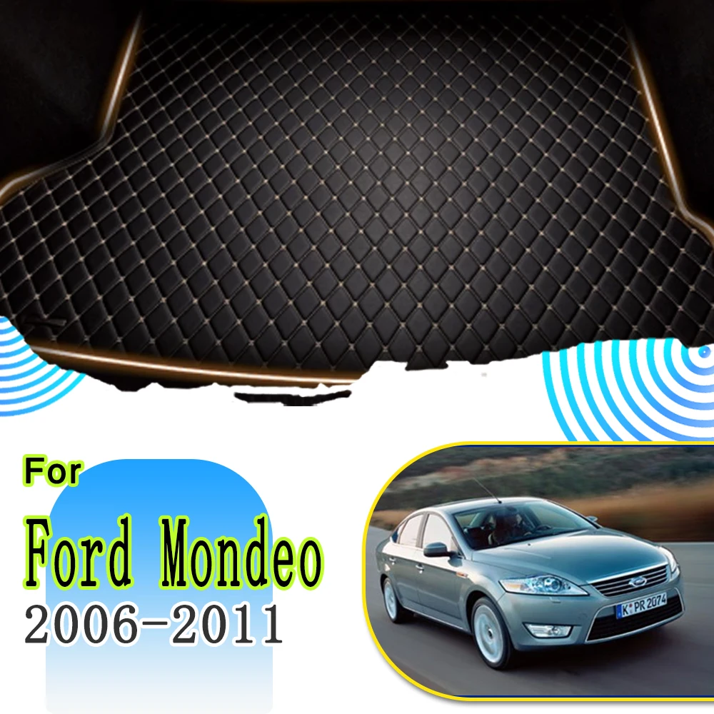 

Коврики для багажника автомобиля Ford Mondeo IV MK3 2006 ~ 2011, 5 мест, антигрязные коврики, кожаные автомобильные матовые коврики, грязь, аксессуары для интерьера автомобиля