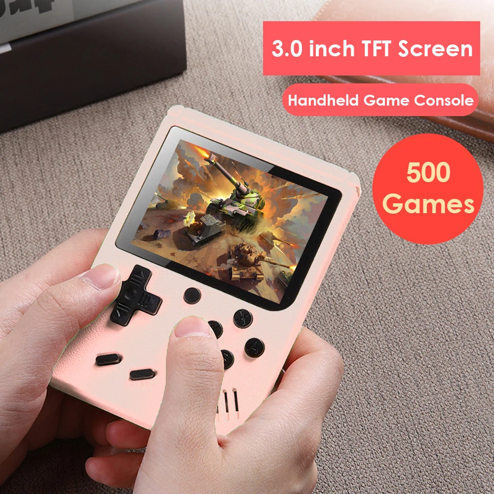 Portable Retro Video Game Console 3.0 Inch LCD Screen Built-in 500 Classic Games Handheld Game Players Birthday Gift for Kids