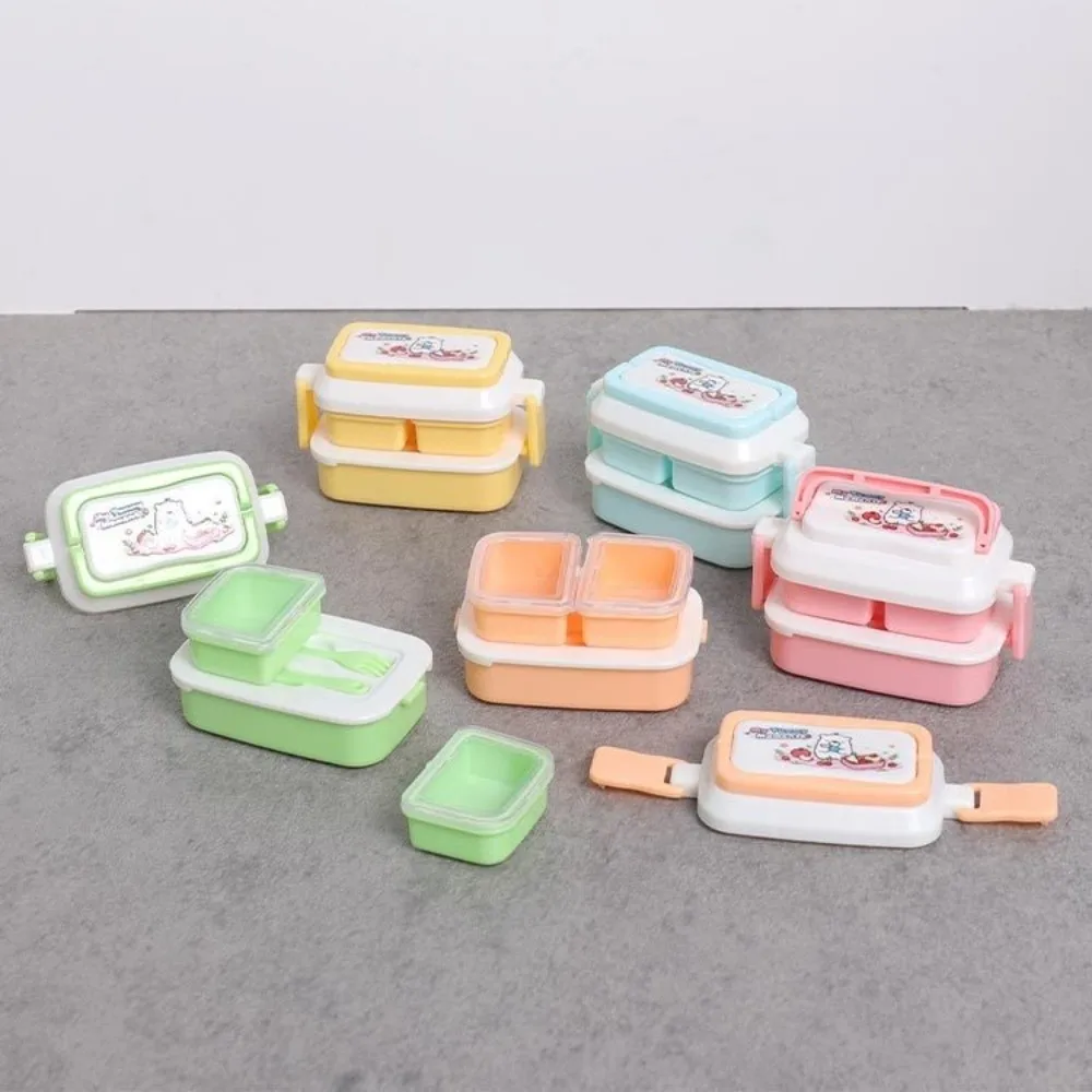 1:6 Doll House Dccessories Dollhouse Lunch Box Set Kitchen Props Cartoon Simulated Dinner Box Miniature Bento Box Model