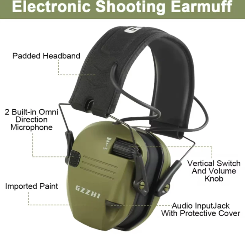 Electronic hearing protection earmuffs Noise-cancelling New earmuffs Active shooting Earphones Active hunting earphones