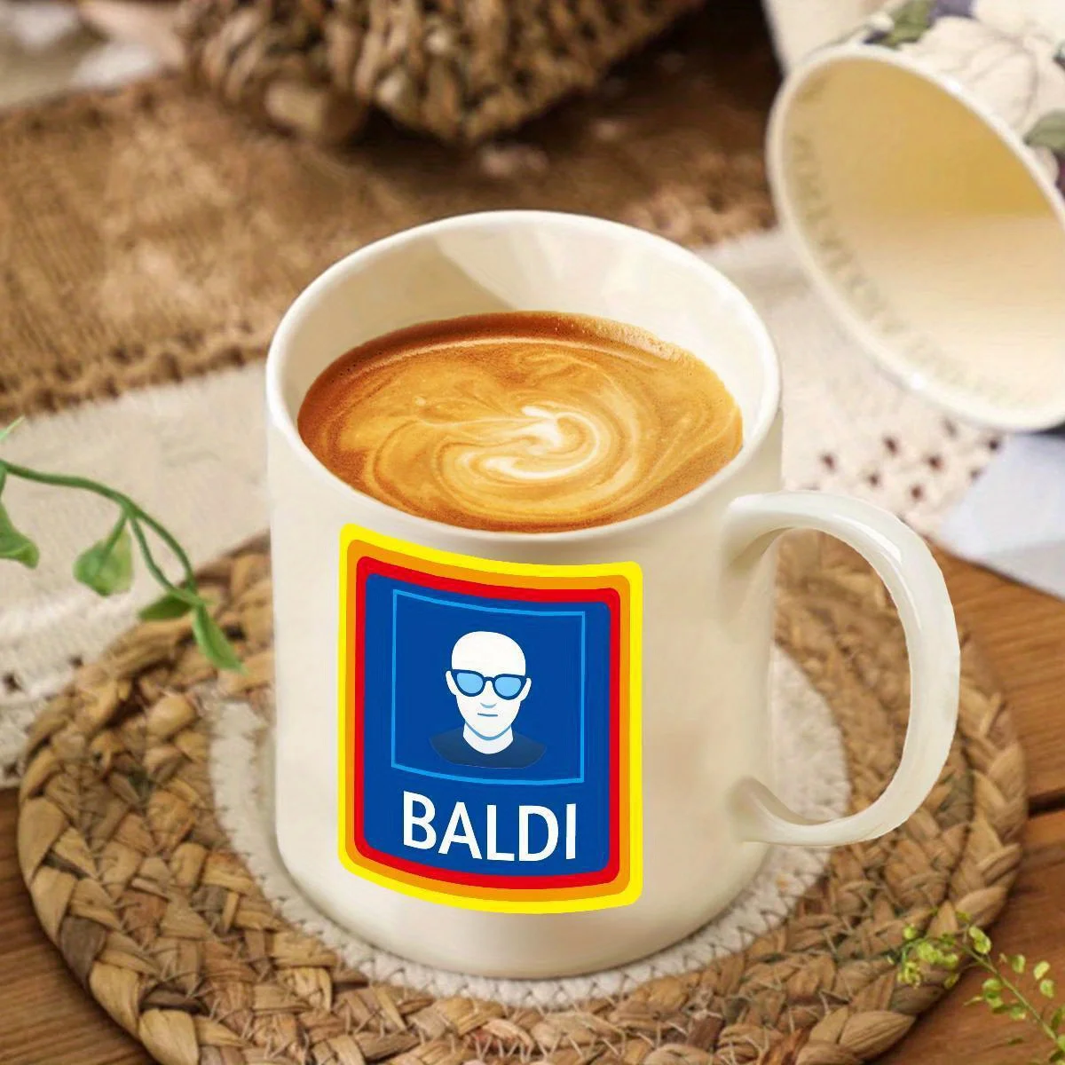1pc Bald Man Ceramic Coffee Mug with 