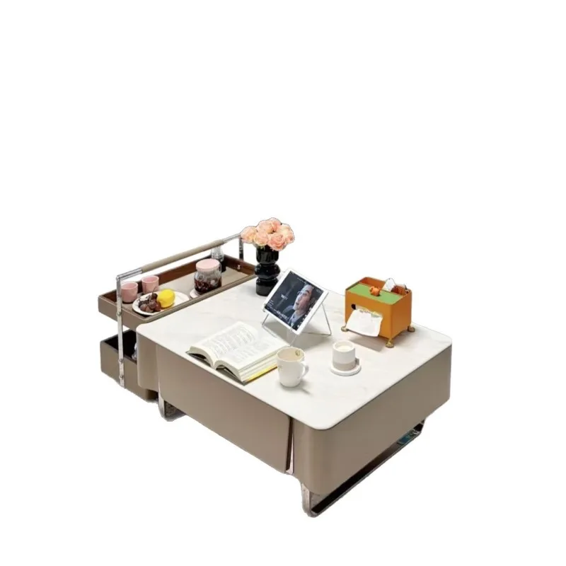 Square microcrystalline stone combination modern minimalist creative small apartment side table light luxury design sense