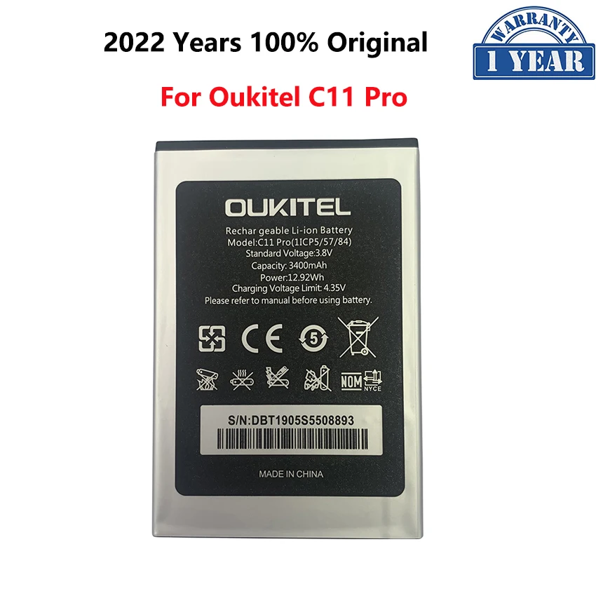 

100% New Original Oukitel C11 PRO Battery 3400mAh Backup Replacement For C11Pro Mobile Phone battery