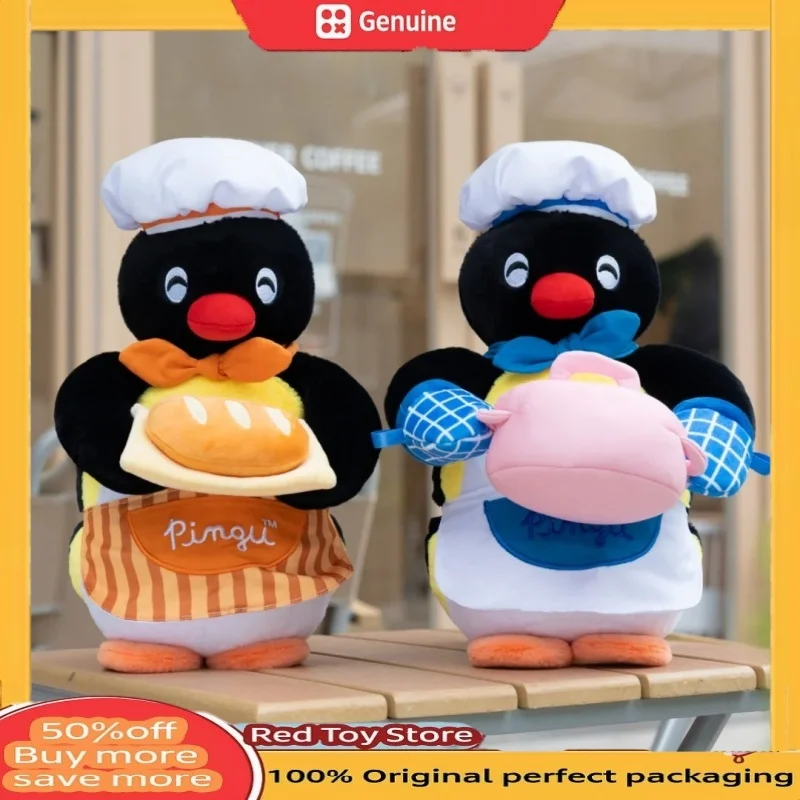 

Подлинная серия Pingu Penguin Happy Chef, плюшевая игрушка, коллекция настольных украшений, плюшевая кукла, игрушка, фигурка для ребенка, подарок на день рождения
