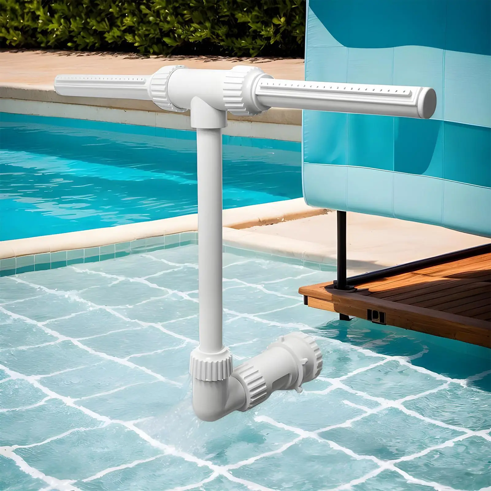 Pool Water Fountain T-Shaped Cooling Sprinkler Adapter Pool Sprinkler Fountain For Backyard Patio Deck Garden Landscaping Summer