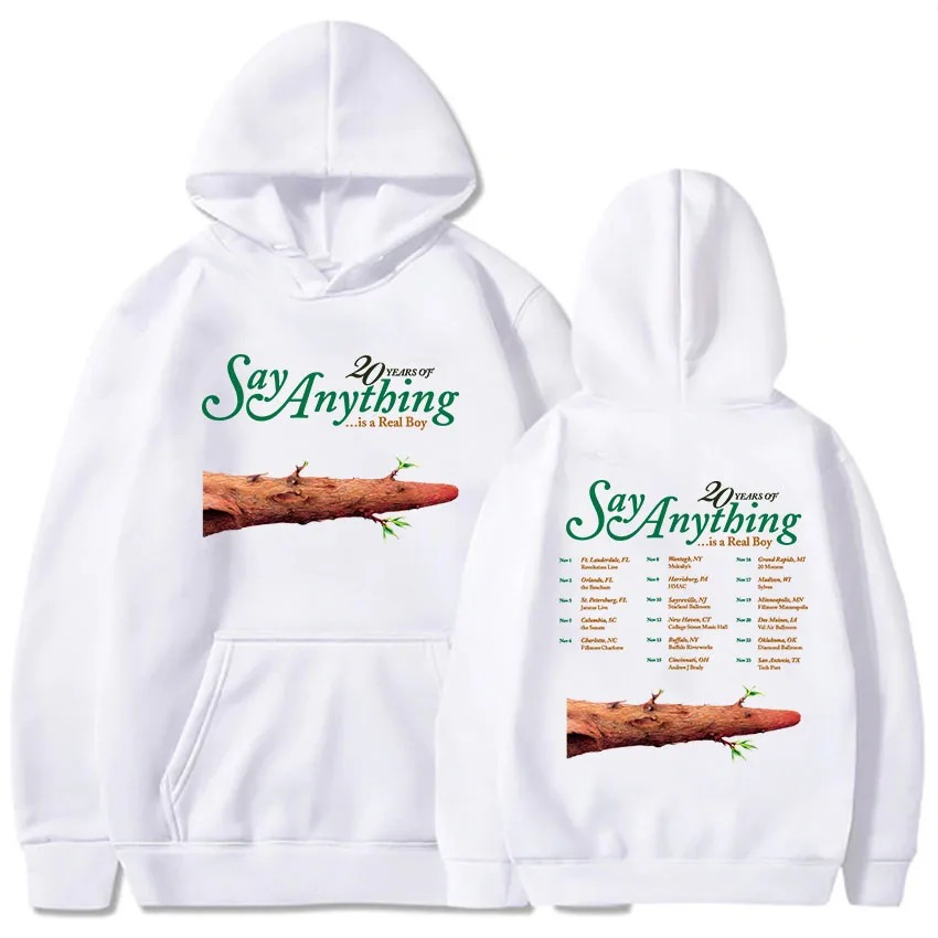 Graphic Clothes 20 Years of Say Anything Is A Real Boy Tour Hoodies Heavy Mental Fashion Band Printing Sweatshirts Unisex Hoodie