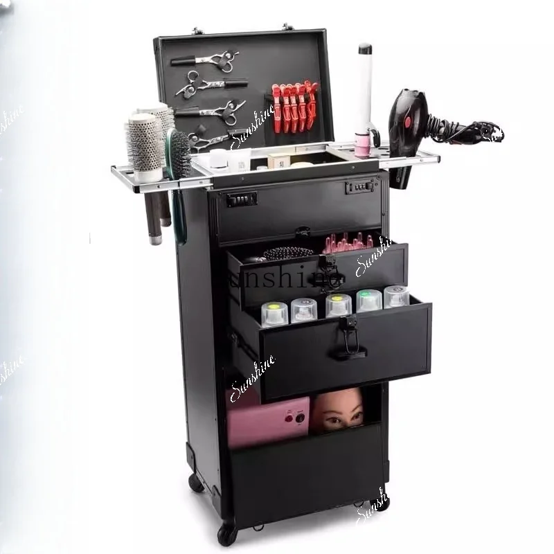 Special tie rod beauty stylist large work box large capacity with drawers hair salon cart  TF