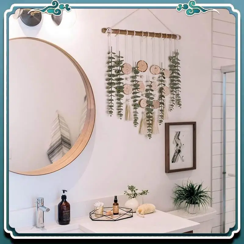 Wall Decor Artificial Eucalyptus Farmhouse Wall Hanging Greenery Vines Leaves For Wedding Bedroom Kitchen Curtain Easy To Use