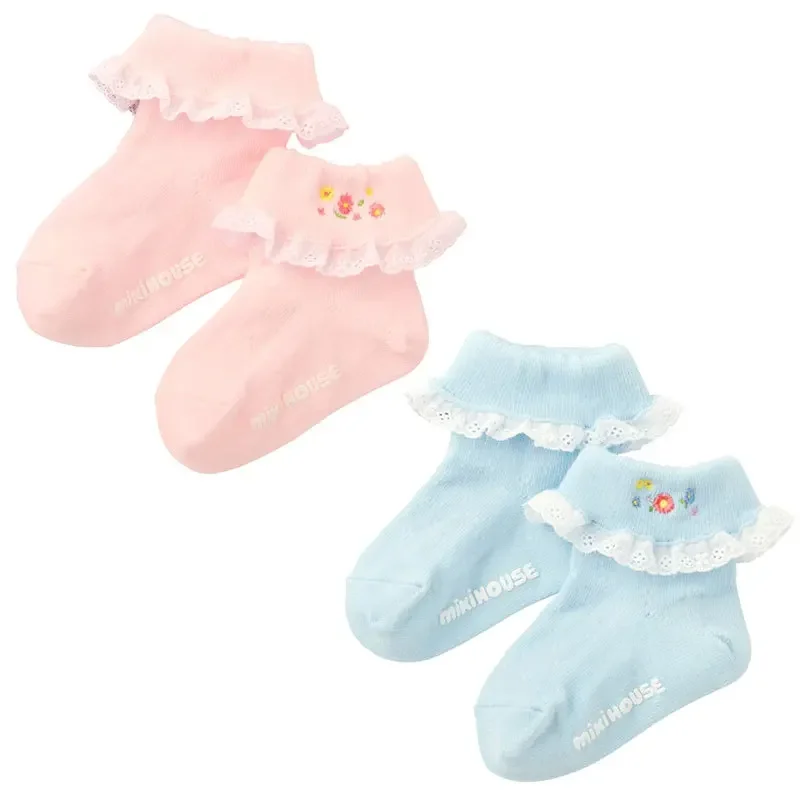 

Japanese Girls' Cute Princess Cartoon Flower Embroidery Lace Short Sock Baby Socks Newborn Baby Girl Clothes