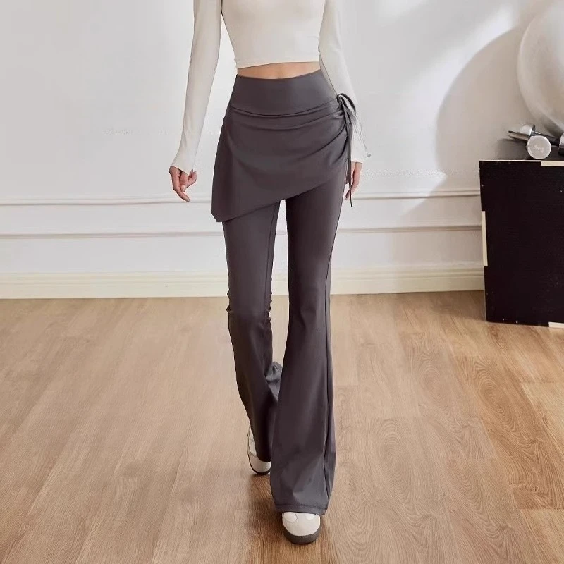 Fake Two Pieces of Micro-La Yoga Pants Female Outdoor Running Shark Pants Anti-embarrassment Hip Skirt Pilates Training Suit