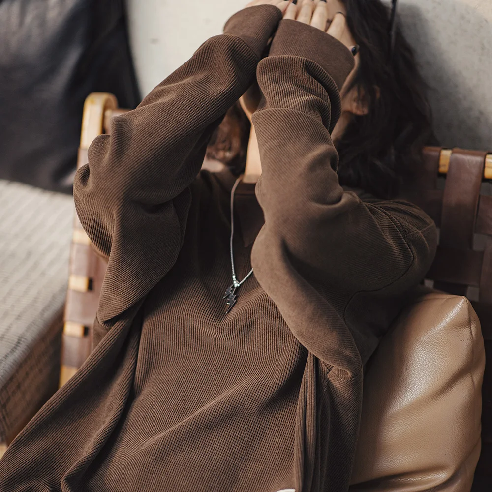 

Винтажные пуловеры из шенилла Maden для женщин круглый вырез длинный рукав свитер однотонный свободного кроя унисекс