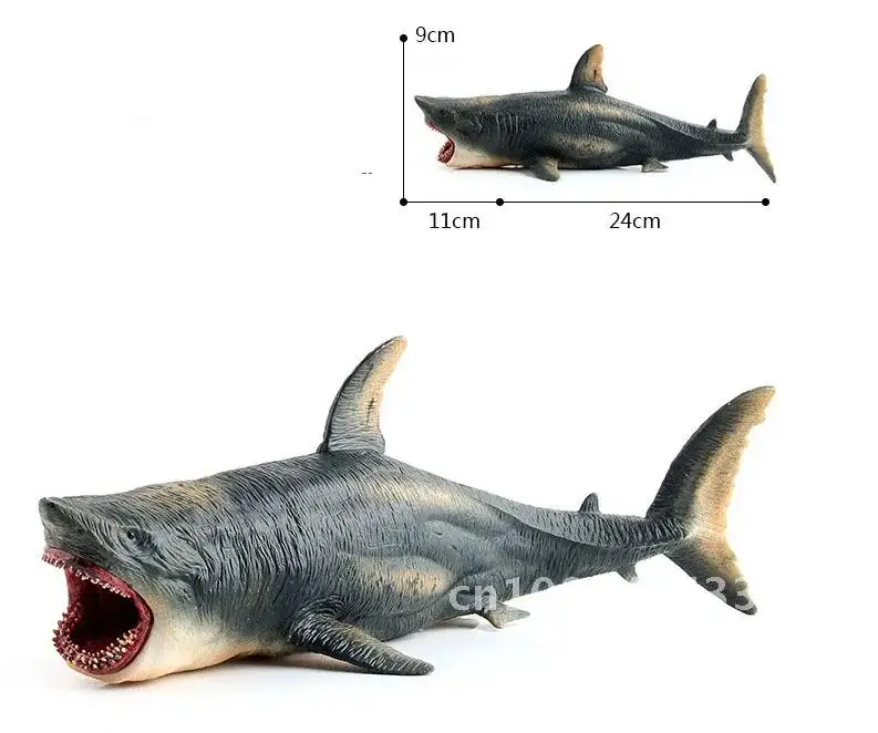 Simulation Marine Animal Big Shark Whale Figure Beluga Megalodon Educational Model Toy For Kids