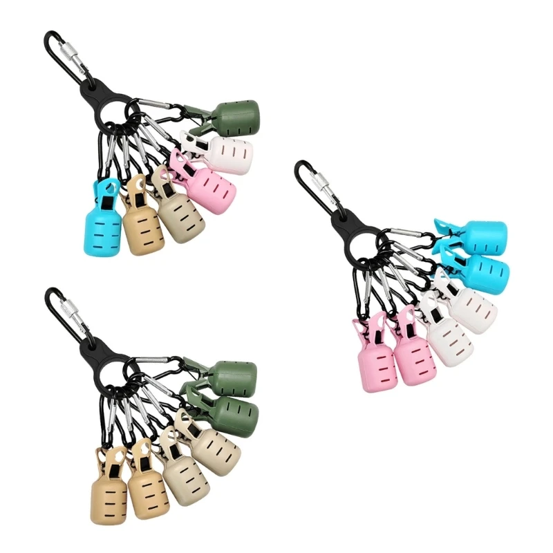 

6Pcs Squid Jig Hook Protector Case Fishing Tool Squid Jig Cover with Carabiner X5QF