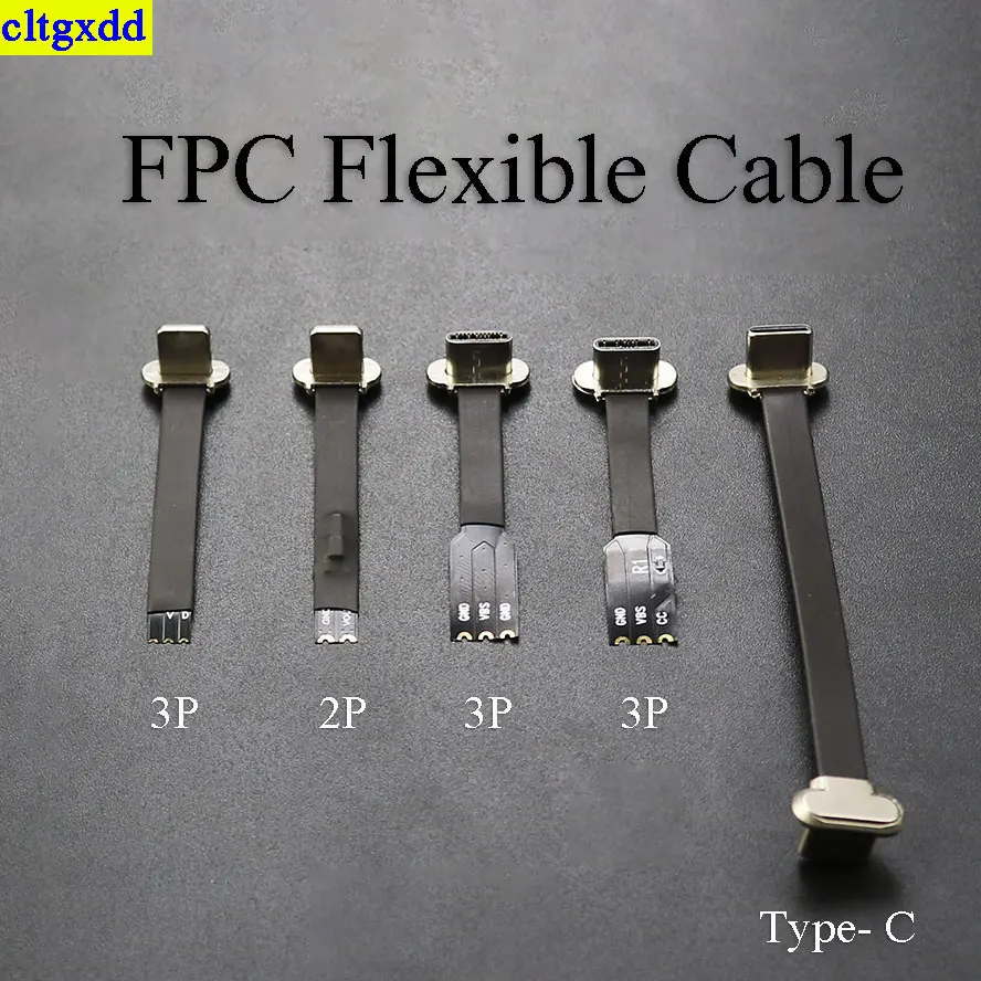 Usb c tipo-c fpc 2pin 3pin com resistor r1 cabo liso macio macho cabo de carregamento carga rápida fio de carregamento extensão para o telefone