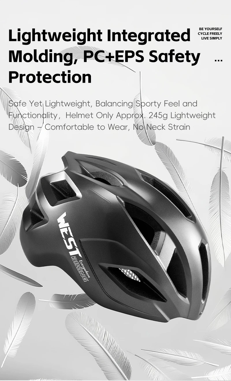WEST BIKING Fahrradhelm mit magnetischem Visier, leichter Rennradhelm, 16 Belüftungsöffnungen, Insektenschutz, große Größe, Unisex, mehrfarbig – Detail 6