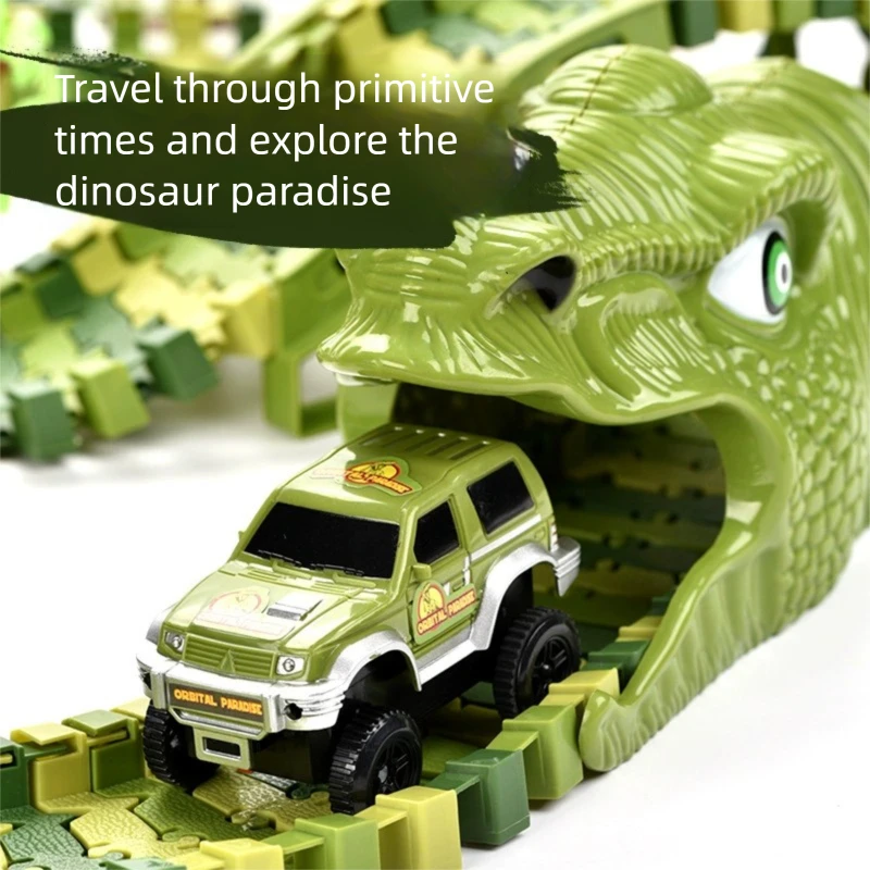 1/2/3pcs Universal Plastic Rail Car Toys Fit for Dinosaur Assembly Bend Flexible Racing Track Toys Gifts