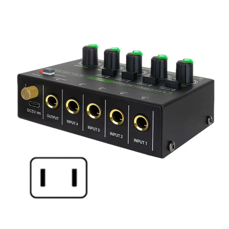 15YA Professional Sound Mixer 4 Channel Mixer Stereo Converters LED Mixer Low Noise Sound Mixer 4 Input 1 Output Mixer