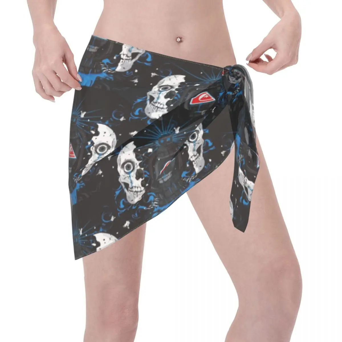 Custom Q-Quiksilvers Pattern Swimsuit Coverups Printed Short Sarongs  Bikini Wrap Sheer Coverups Sarong Coverups Beach Wrap