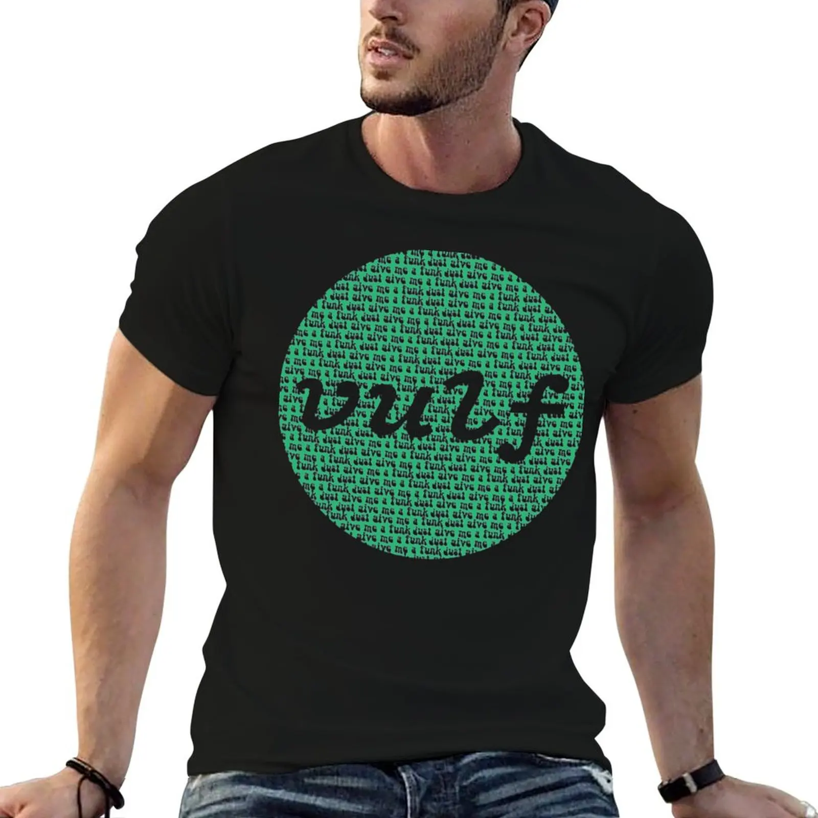 Camiseta Vulfpeck con estampado verde Vulf Circle, camisetas divertidas, camiseta de humor oscuro para hombre, camisetas de anime, camiseta de gran tamaño