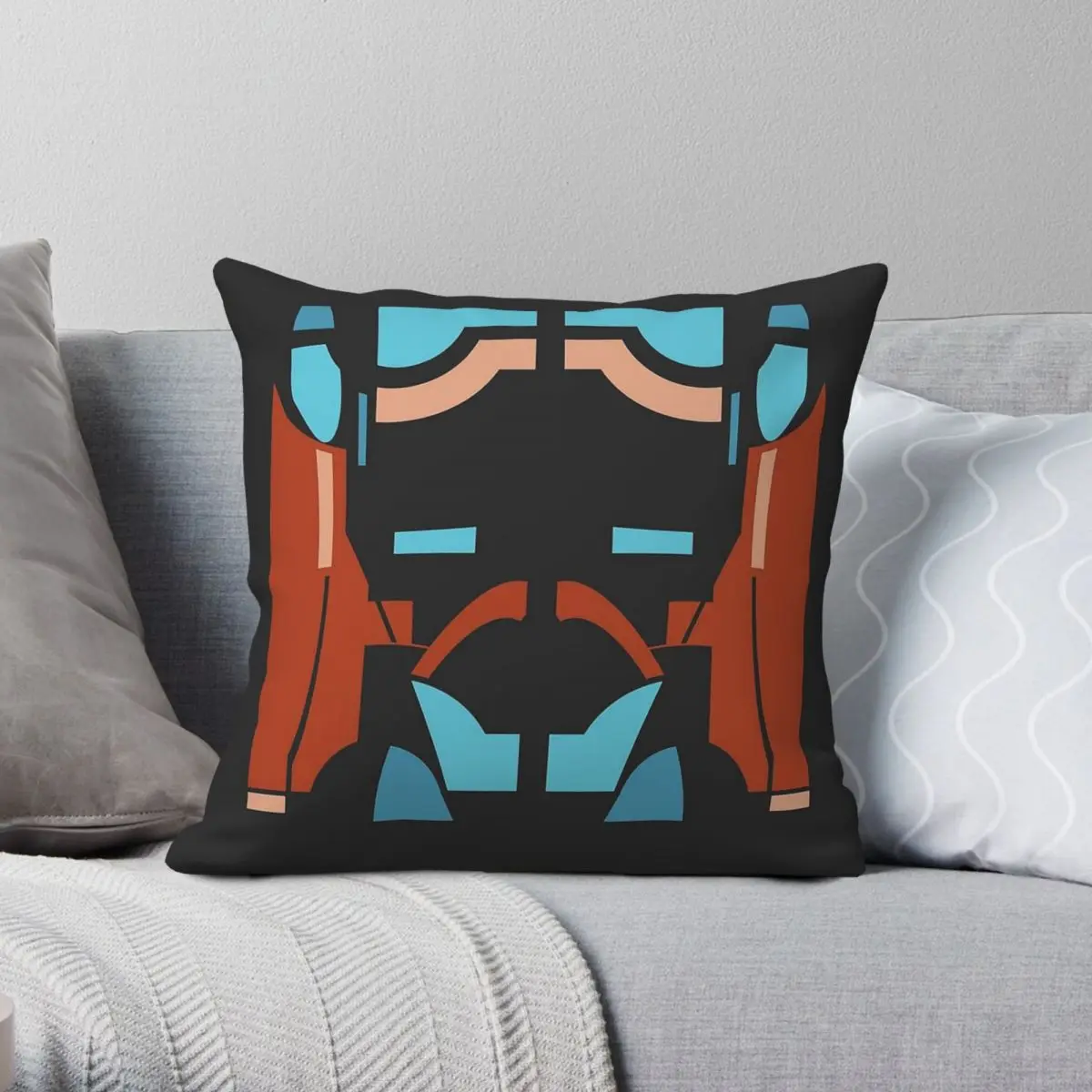 Aqua Coral Turquoise Mosaic Pillowcase Polyester Linen Velvet Pattern Zip Decorative Room Cushion Cover 18