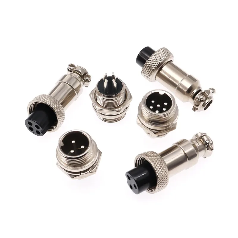 10PCS GX12 2PIN 4PIN 5PIN 6PIN Aviation plug GX12-2/3/4/5/6 pole12mm male connector female socket connector plug socket