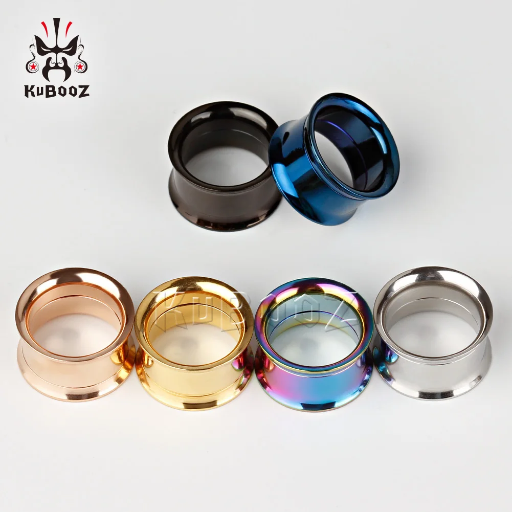 Wholesale Price 8 Colors Ear Tunnels Expanders Stainless Steel Plugs Piercing Body Jewelry Gauges 6mm-25mm 40PCS