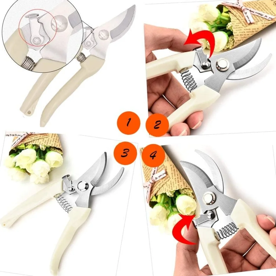 فروع الحديقة مقص التقليم الفولاذ المقاوم للصدأ مقصات المزرعة أداة فرع زهرة ورقة التشذيب مقص عالية الجودة أداة تشذيب النبات #5