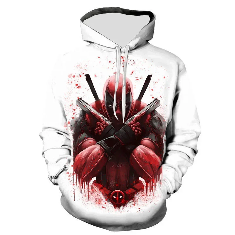 Marvel Movie Deadpool 3D Printed Pullover Fashion Fashion Sweater Casual Comfort Street Hip Hop Sports Parent-Child Wear