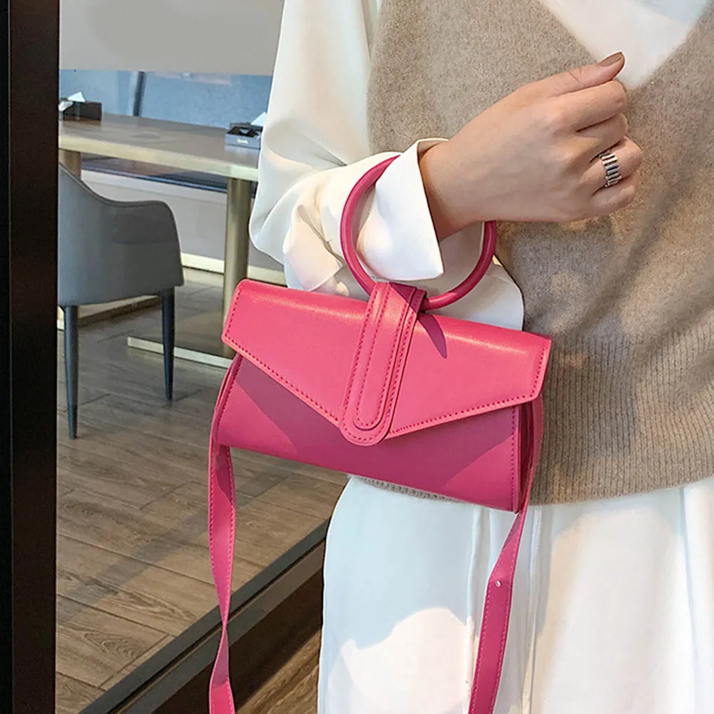 New Women Winter Casual Versatile Handbag Fashion Classic Brand Design Solid Color Females Simple Flip Cover Plush Shoulder Bag