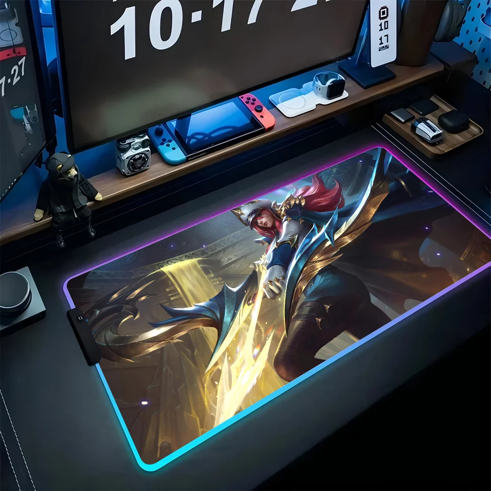 

Glorious League of Legends Wild Rift Mousepad XXL RGB Gaming Mouse Pads HD Black Gamer Accessories Large LED