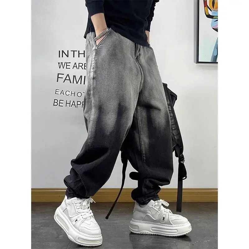 

High Waist Wide Leg Jeans American Sle Summer Thin Loose Slimming Harem Pants for Men And Women Youth Faion Wear Resistant